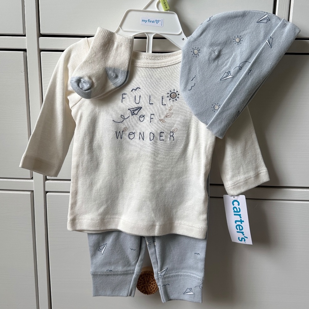 NWT Carter's Baby Boy 4 Piece Set Size 3M Baby Shower Gift